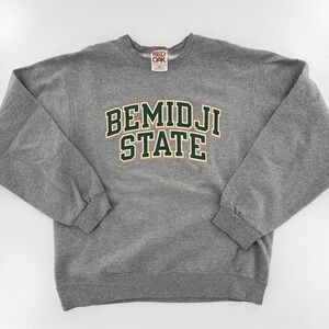 Red Oak Bemidji State Sweatshirt 90s Vintage Unisex Medium Gray Crewneck Graphic